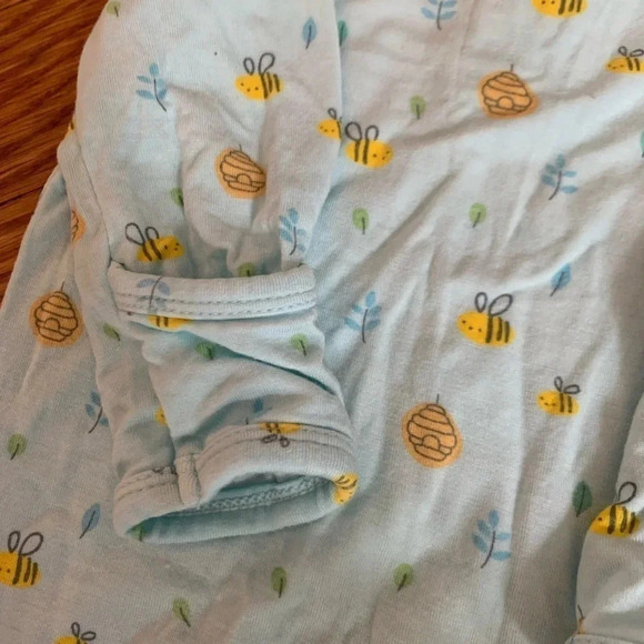 Angel Dear Bamboo Baby Sleeper Gown 0-3 Months Bees Baby Blue - Picture 3 of 5